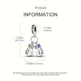Plan coté du charm gants de boxe : hauteur 26,7 mm, largeur 15,3 mm, trou de bélière 4,6 mm