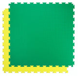 Tapis puzzle EVA réversible vert et jaune