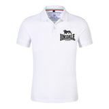 Polo Lonsdale blanc, logo monochrome noir