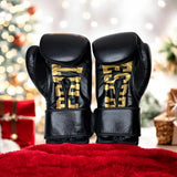 Gants de sparring Esprit Boxe noir et or en cuir, la paire