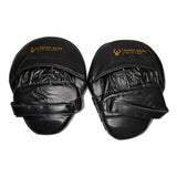 Paire de pattes d'ours Esprit Boxe vue de dos, soufflet ergonomique, passants pour les doigts et logo doré