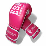 Gants de sparring Esprit Boxe roses, vue de face avec fermeture velcro