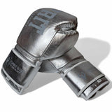 Gants de sparring Esprit Boxe argent, en cuir empilés, marquage Esprit Boxe For the Glory