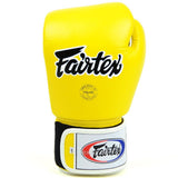 Gants de boxe Fairtex jaune, cuir de qualité supérieure