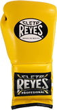 Gants de boxe Cleto Reyes jaunes à lacets, face avant