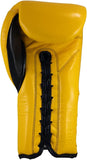 Gants de boxe Cleto Reyes jaunes à lacets, intérieur du gant