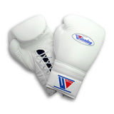 Gants de boxe Winning blanc, cuir, à lacets