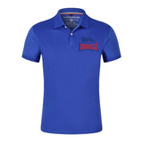 Polo Lonsdale bleu roi, logo bicolore bleu et rouge