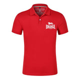 Polo Lonsdale rouge, logo monochrome blanc