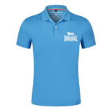 Polo Lonsdale bleu ciel, logo monochrome blanc