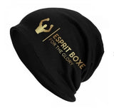 Bonnet de boxe noir en maille longue avec logo doré Esprit Boxe For the Glory