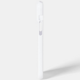 Coque iPhone Esprit Boxe blanche vue de profil, découpes des boutons latéraux