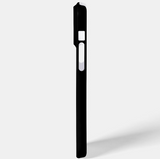 Coque iPhone Esprit Boxe noire vue de profil, découpes des boutons latéraux
