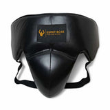 Coquille de boxe pro en cuir véritable noir Esprit Boxe, protège-aine 4 tailles S à XL