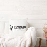 Housse de coussin boxe à logo noir en ambiance intérieure
