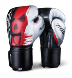 Gants de boxe Tête de Mort 2.0 rouge, crâne rouge sur fond noir