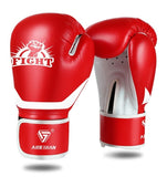 Gants de boxe velcro rouge, microfibre