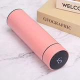 Bouteille isotherme boxe rose unie à finition mate, affichage numérique de la température
