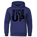 Sweat boxe Never Give Up (bleu marine et noir)