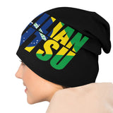 Bonnet jiu-jitsu brésilien porté par une femme, drapeau du Brésil visible