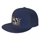Casquette Muay Thai bleu marine, lettrage imprimé