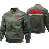 Bomber UFC vert militaire, bords-côtes au col et aux poignets
