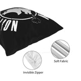 Housse de coussin Italian Stallion, détail de la fermeture éclair invisible et du tissu
