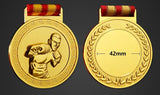 Médaille de boxe, dimensions (65 mm de diamètre)