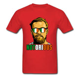 T-shirt MMA rouge Conor McGregor Notorious, lunettes au drapeau irlandais