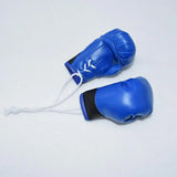 Mini gants de boxe pour rétroviseur, coloris bleu uni