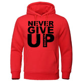 Sweat boxe Never Give Up (rouge et noir)