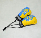 Mini gants de boxe pour rétroviseur aux couleurs de l'Ukraine