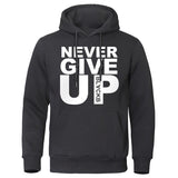 Sweat boxe Never Give Up (Noir et blanc)