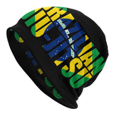 Bonnet jiu-jitsu brésilien noir au lettrage rempli du drapeau du Brésil