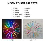 Palette des 10 coloris de néon LED disponibles