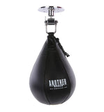 Poire de vitesse boxe noire suspendue à sa rotule chromée vissée au plafond