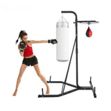 Portique 2 en 1 pour sac de frappe et poire de vitesse, structure acier thermolaqué noir