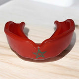 Protège-dents de boxe Maroc rouge à étoile verte, modèle simple thermoformable
