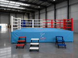 Ring de boxe de compétition officiel pour la Fédération Française de SAVATE boxe française - VUE DE L'EXTERIEUR