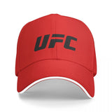 Casquette UFC rouge, grand sigle imprimé noir
