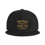 Casquette Rocky Balboa noire de face, lettrage doré sur trois lignes