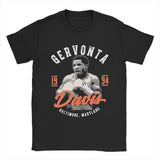 T-shirt Gervonta Davis noir vu de face, lettrage GERVONTA en arc et script Davis orange