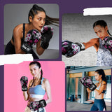 Gants de boxe Crâne Fleur portés à l'entraînement