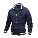 Blouson Lonsdale bleu marine, logo lion noir