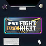Tapis de souris UFC, bloc FS1 UFC FIGHT NIGHT sur fond doré et bleu