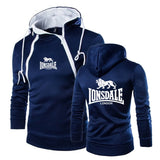 Sweat à capuche Lonsdale demi-zip bleu marine, logo blanc, logo au lion sur la poitrine