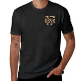 T-shirt de boxe blanc Usyk, logo doré Usyk17 sur la poitrine gauche