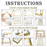 Cadre aluminium pour toile, huit finitions brossees et aspect bois, kit complet