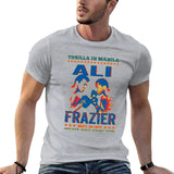 T-shirt boxe gris chiné, affiche Thrilla in Manila 1975 Ali contre Frazier