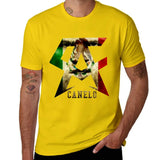 T-shirt Canelo Alvarez jaune, monogramme CA au drapeau mexicain